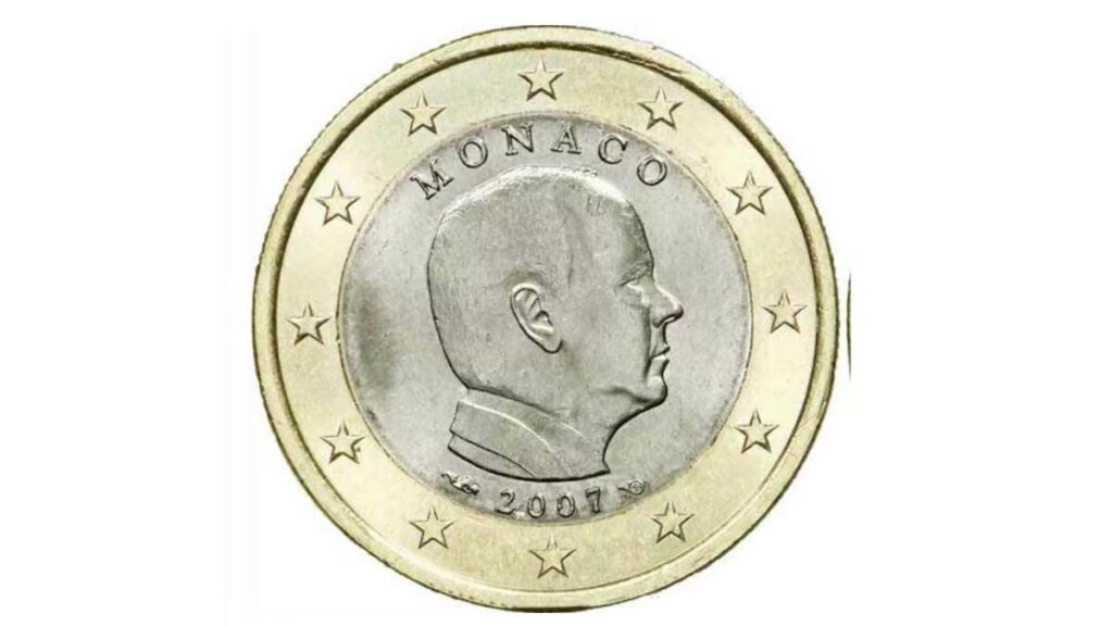 Moneda de 1 euro de Mónaco de 2007 del príncipe Alberto II
