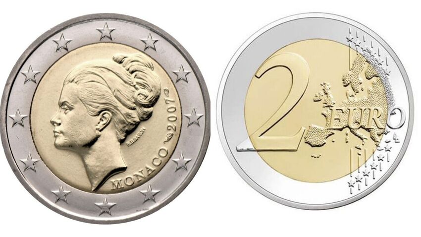 Moneda de 2 euros de Grace Kelly de Mónaco de 2007